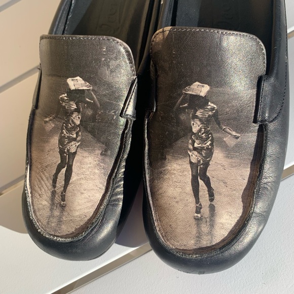 Jeon black grey leather mules girl in the rain size 6M - Picture 8 of 15